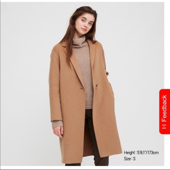 [SOLD] Uniqlo Women Double Face Cocoon Coat - Picture 3 of 9